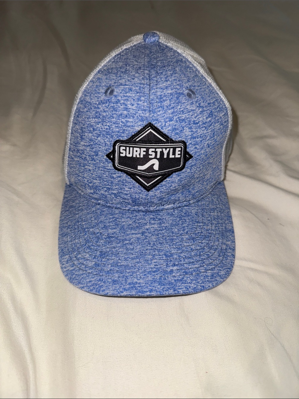 surf style Blue and White Mesh Trucker Hat